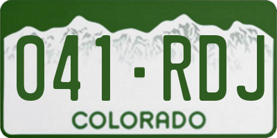CO license plate 041RDJ