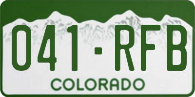 CO license plate 041RFB