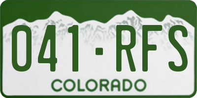 CO license plate 041RFS