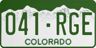 CO license plate 041RGE
