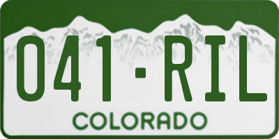 CO license plate 041RIL