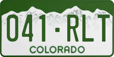 CO license plate 041RLT