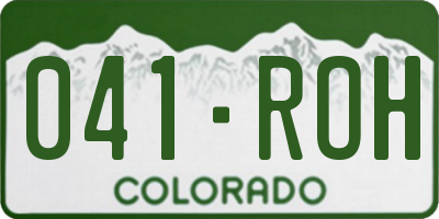 CO license plate 041ROH