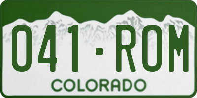 CO license plate 041ROM