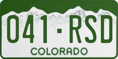 CO license plate 041RSD