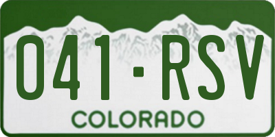 CO license plate 041RSV