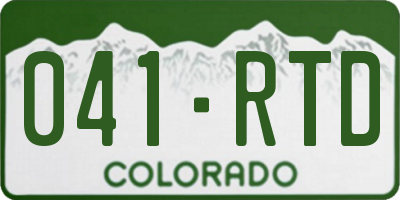 CO license plate 041RTD