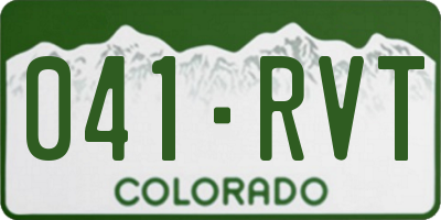 CO license plate 041RVT