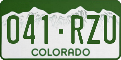 CO license plate 041RZU