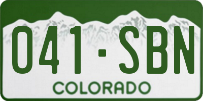 CO license plate 041SBN