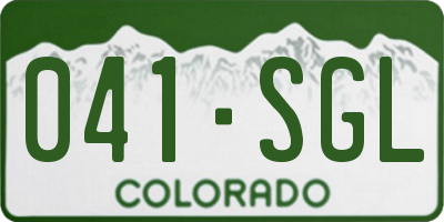 CO license plate 041SGL