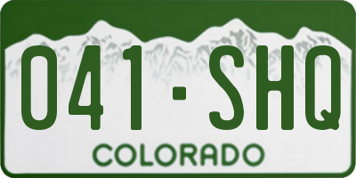 CO license plate 041SHQ