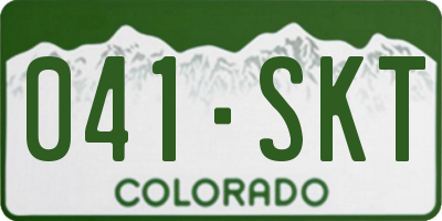 CO license plate 041SKT