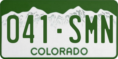 CO license plate 041SMN