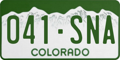 CO license plate 041SNA