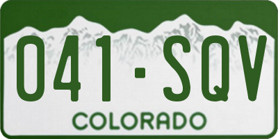 CO license plate 041SQV