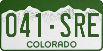 CO license plate 041SRE