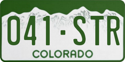 CO license plate 041STR