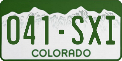 CO license plate 041SXI