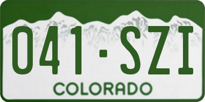 CO license plate 041SZI