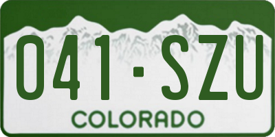 CO license plate 041SZU