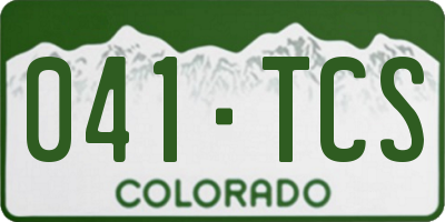 CO license plate 041TCS
