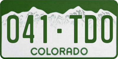 CO license plate 041TDO