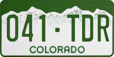 CO license plate 041TDR