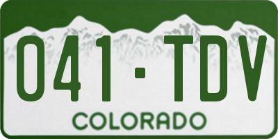 CO license plate 041TDV