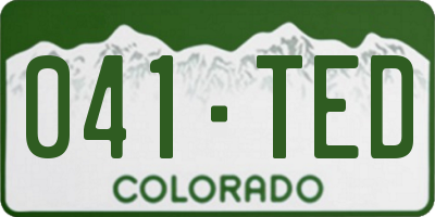 CO license plate 041TED