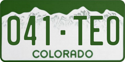 CO license plate 041TEO