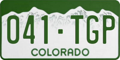 CO license plate 041TGP