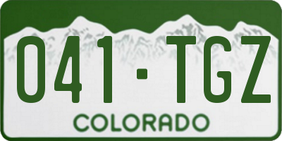CO license plate 041TGZ