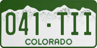 CO license plate 041TII