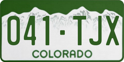 CO license plate 041TJX