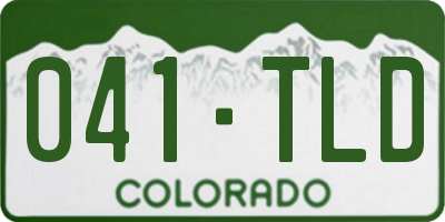 CO license plate 041TLD