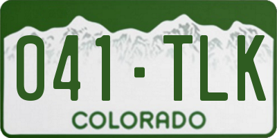 CO license plate 041TLK