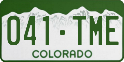 CO license plate 041TME