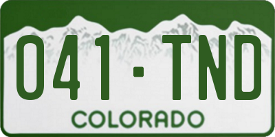 CO license plate 041TND