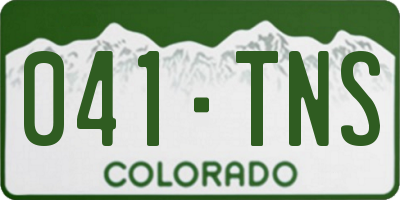 CO license plate 041TNS