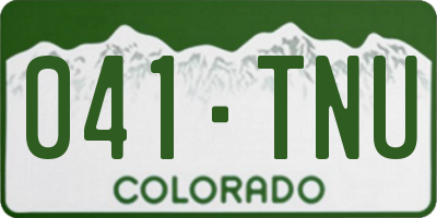 CO license plate 041TNU