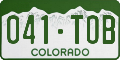 CO license plate 041TOB