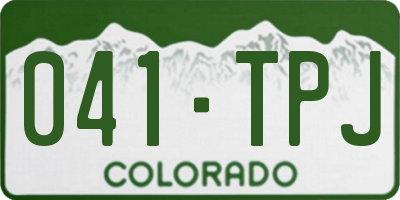 CO license plate 041TPJ