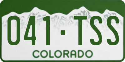CO license plate 041TSS