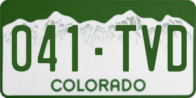 CO license plate 041TVD