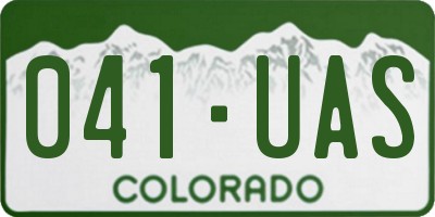 CO license plate 041UAS