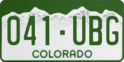 CO license plate 041UBG