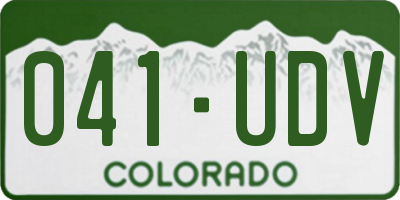 CO license plate 041UDV