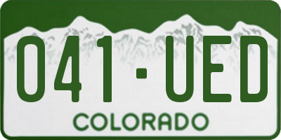 CO license plate 041UED