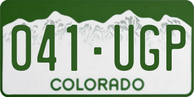 CO license plate 041UGP